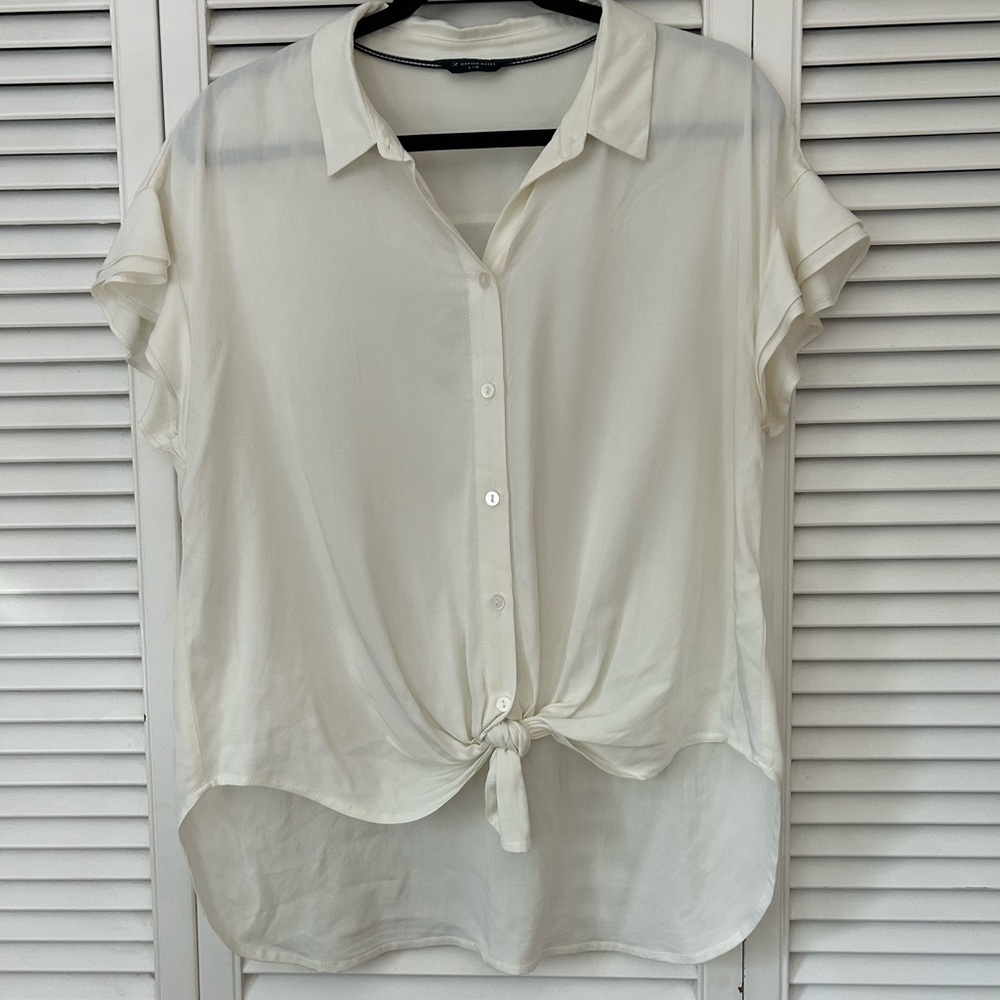 Denver Hayes Cream Button-Down Women's Shirt